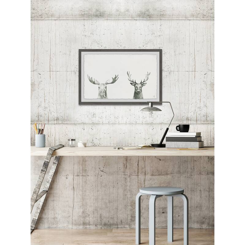 Antler Pair' Framed Painting Print - Multi-Color