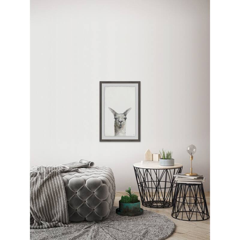Mischievous Llama' Framed Painting Print - Multi-Color