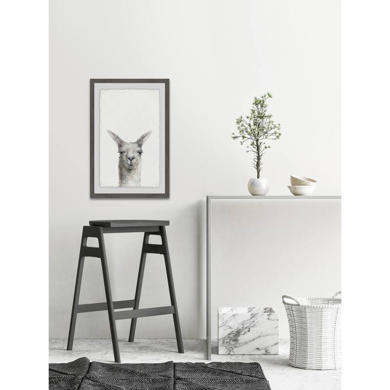 Mischievous Llama' Framed Painting Print - Multi-Color
