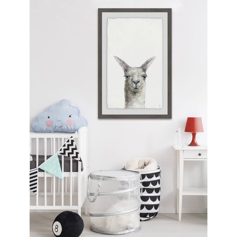 Mischievous Llama' Framed Painting Print - Multi-Color