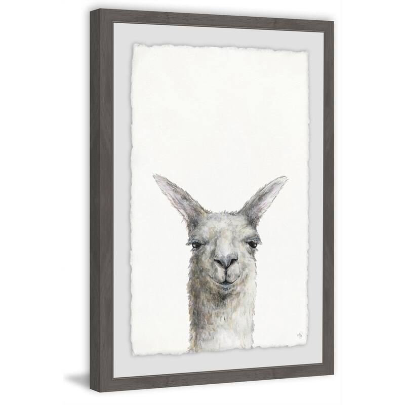 Mischievous Llama' Framed Painting Print - Multi-Color
