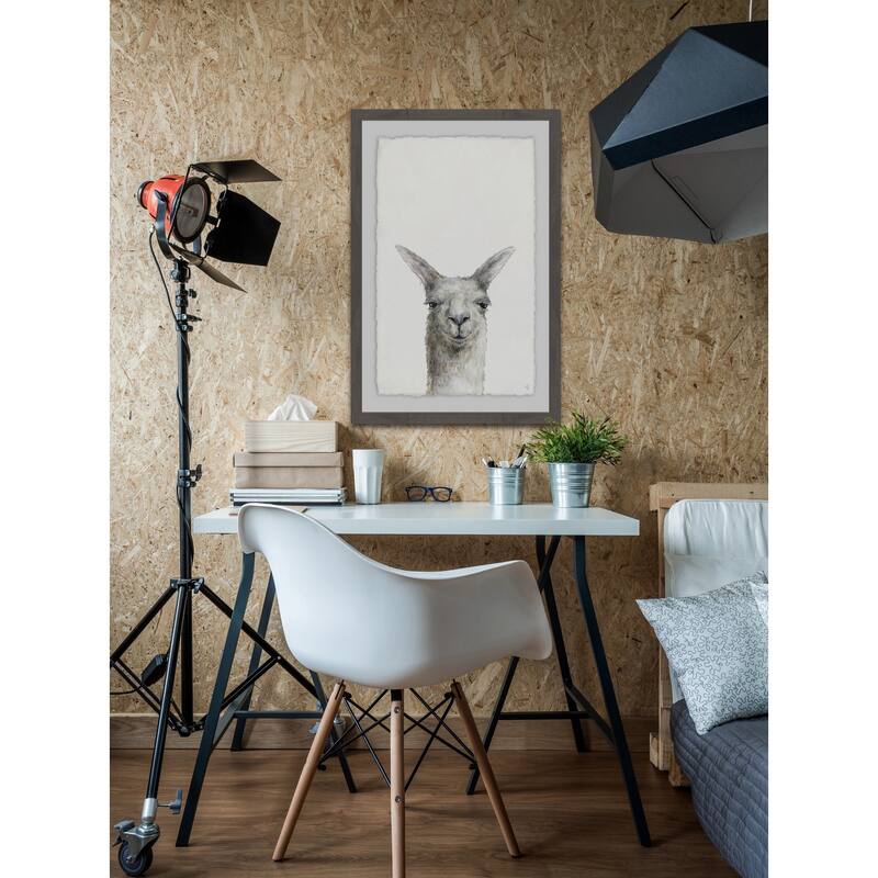 Mischievous Llama' Framed Painting Print - Multi-Color
