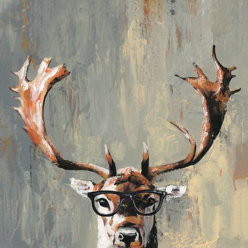 'Wayfarers and Antlers' Painting Print on Wrapped Canvas - Multi-Color
