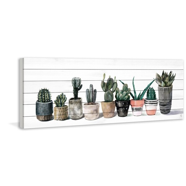 Marmont Hill - Handmade Prickly Nonet Painting Print on White Wood