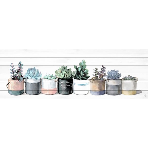 Marmont Hill - Handmade Cacti and Succulents Painting Print on White Wood