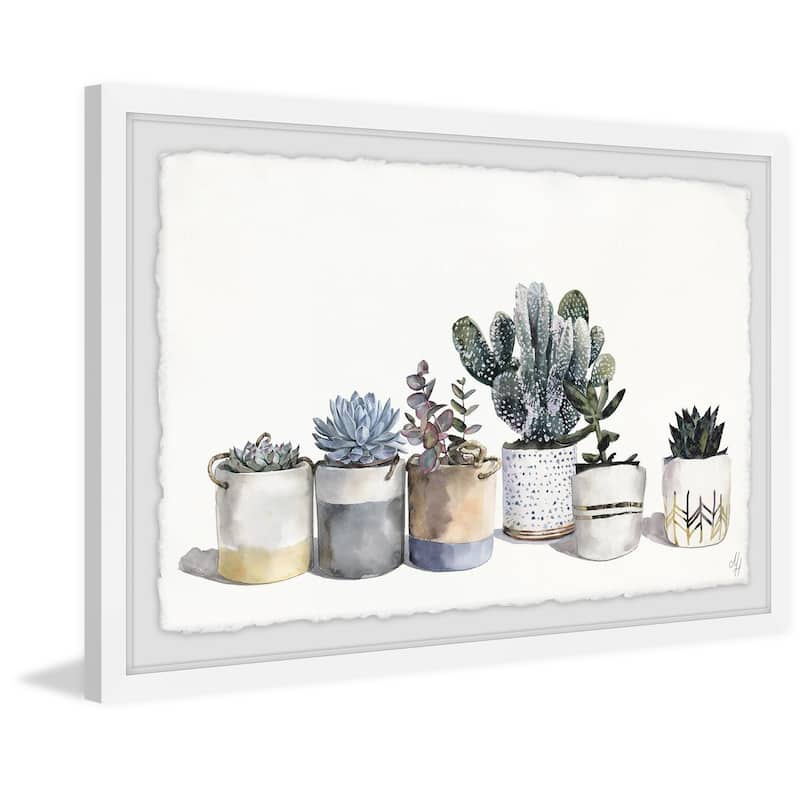 'Pots of Pricklies' Framed Painting Print - Multi-Color