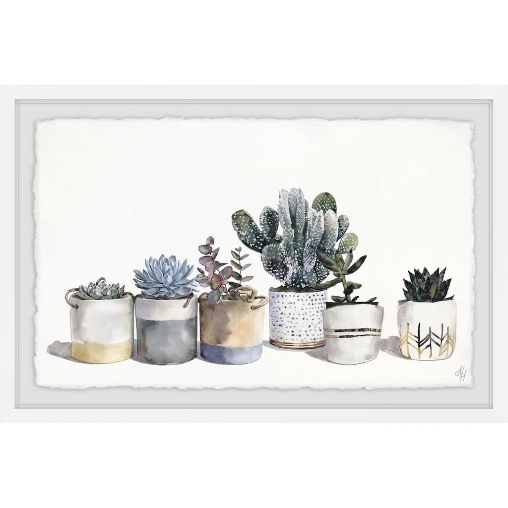 'Pots of Pricklies' Framed Painting Print - Multi-Color