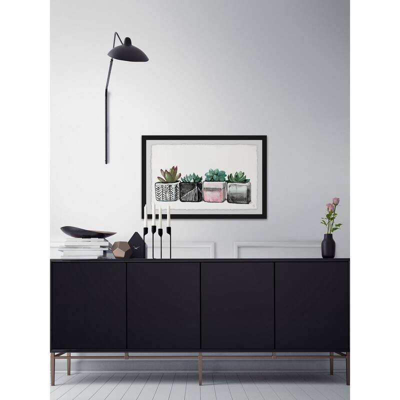 'Succulent Party' Framed Painting Print - Multi-Color
