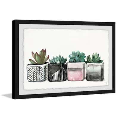 'Succulent Party' Framed Painting Print - Multi-Color