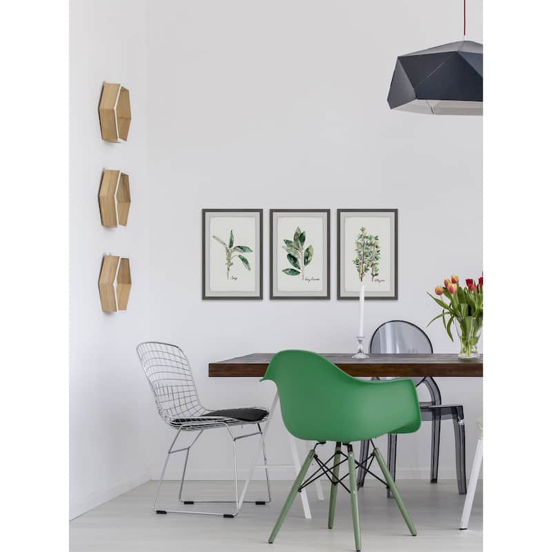 Marmont Hill - Handmade Herb Trio Triptych - Multi-Color