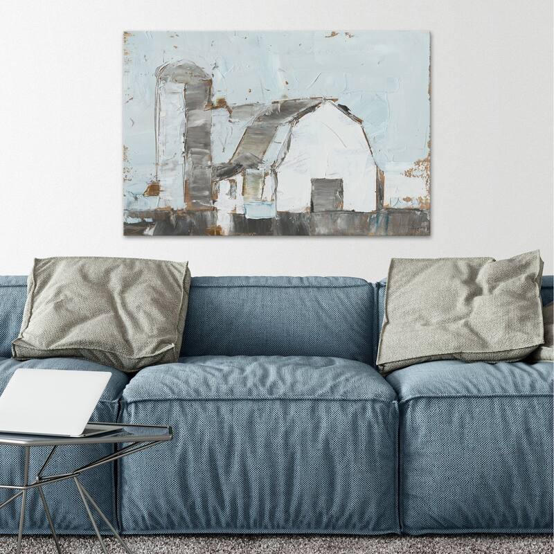 The Gray Barn 'Barn and Silo II' Painting Print on Wrapped Canvas - Multi-Color