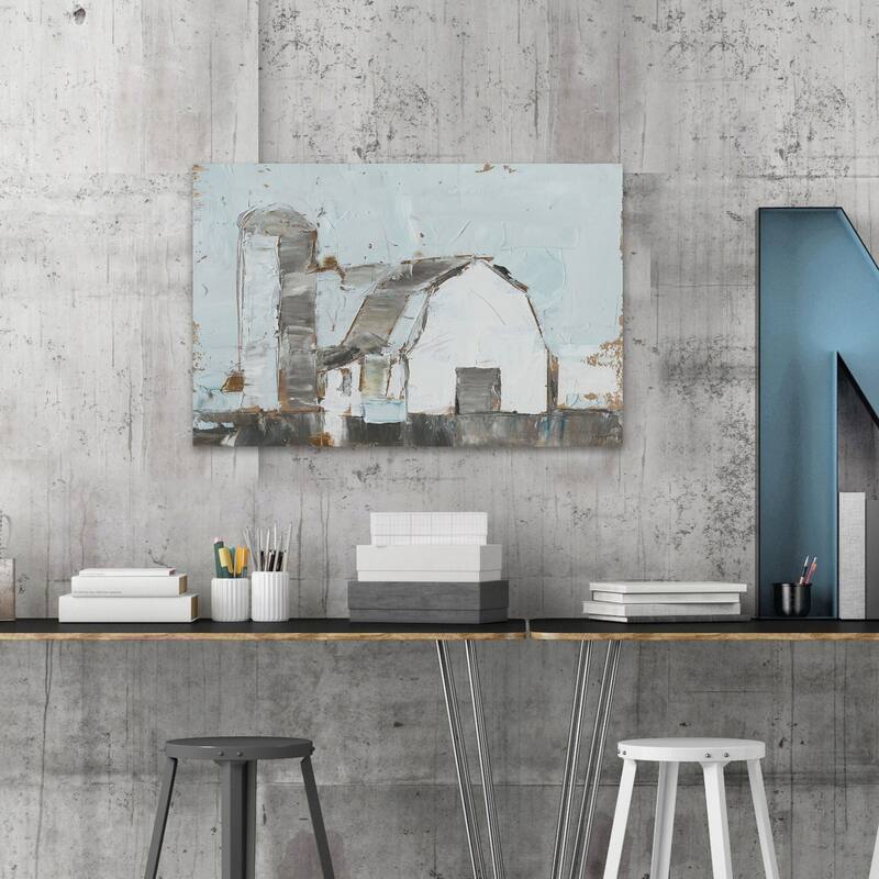 The Gray Barn 'Barn and Silo II' Painting Print on Wrapped Canvas - Multi-Color