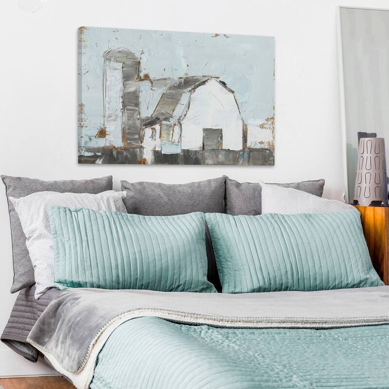 The Gray Barn 'Barn and Silo II' Painting Print on Wrapped Canvas - Multi-Color