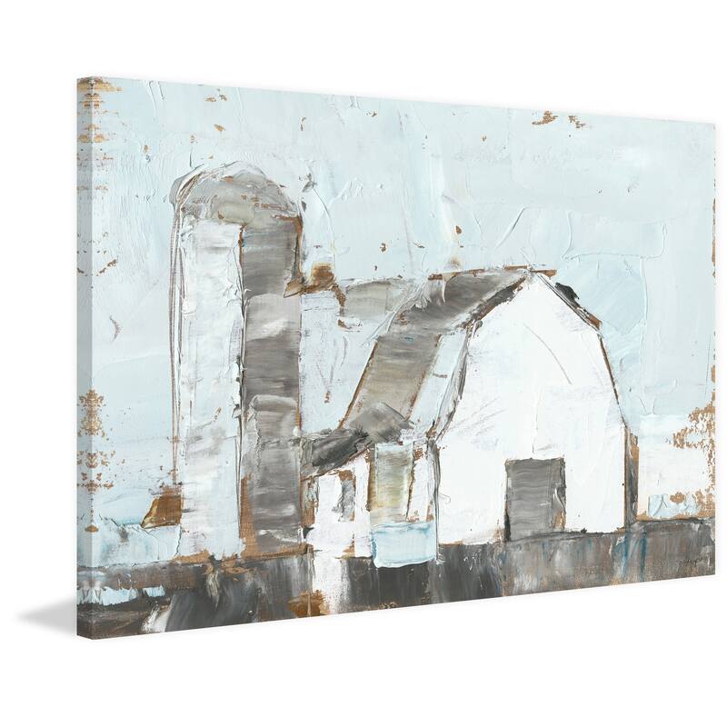The Gray Barn 'Barn and Silo II' Painting Print on Wrapped Canvas - Multi-Color