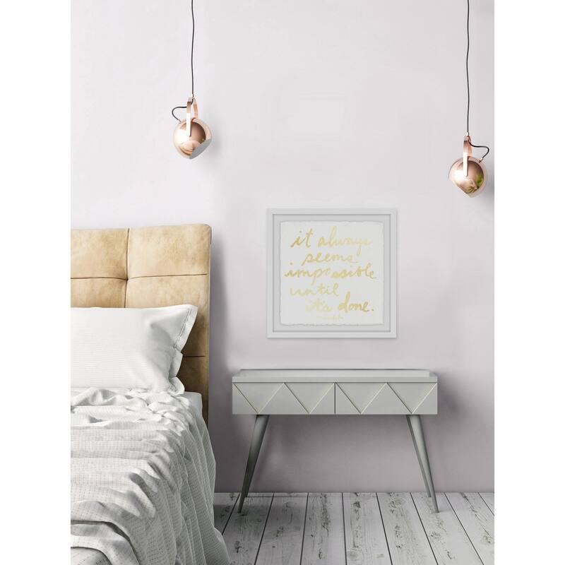 Impossible Until It's Done' Framed Painting Print - Multi-Color