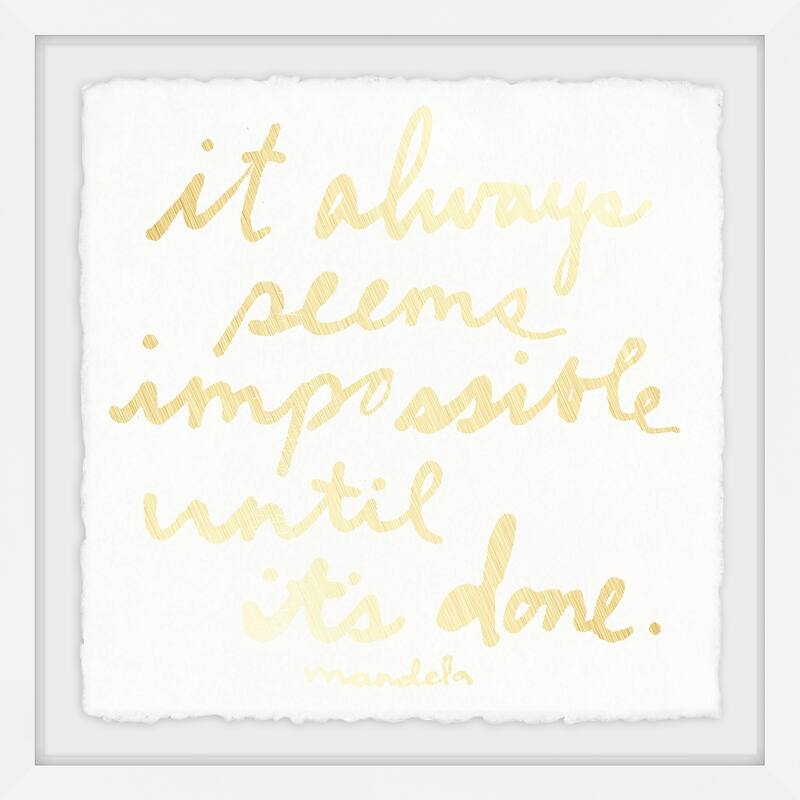 Impossible Until It's Done' Framed Painting Print - Multi-Color
