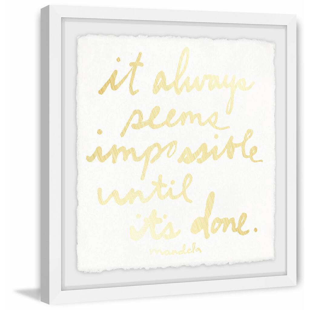 Impossible Until It's Done' Framed Painting Print - Multi-Color