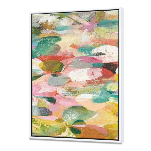 Shop Designart Abstract Pastel Flower Painting With Pink And Blue