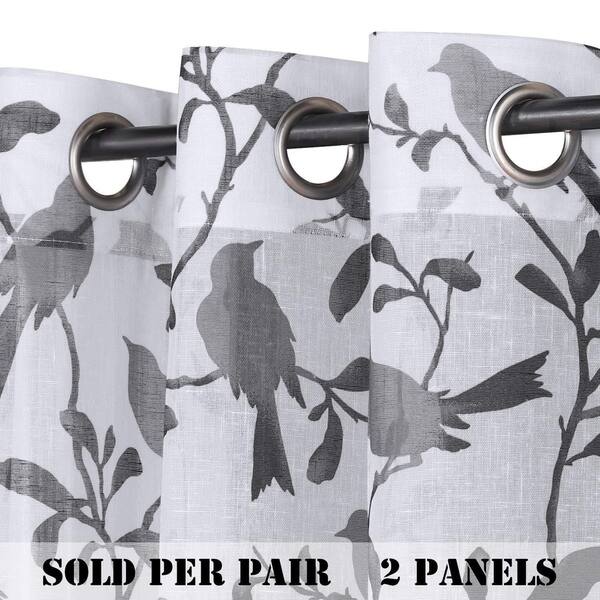 Shop Primebeau Birds Pattern Linen Blended Natural Grommet