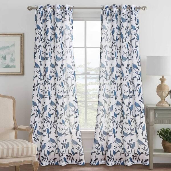 Shop Primebeau Birds Pattern Linen Blended Natural Grommet