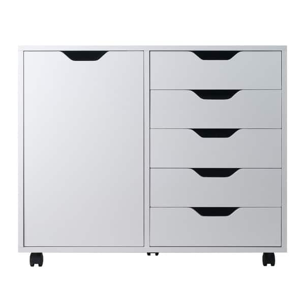 Halifax 5 Drawer Cabinet with Casters White - Winsome