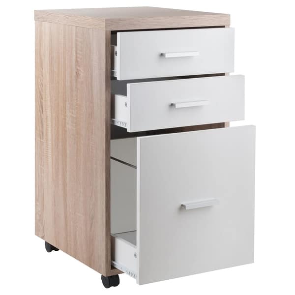 Shop Winsome Kenner Mobile File Cabinet With 3 Drawers Reclaimed