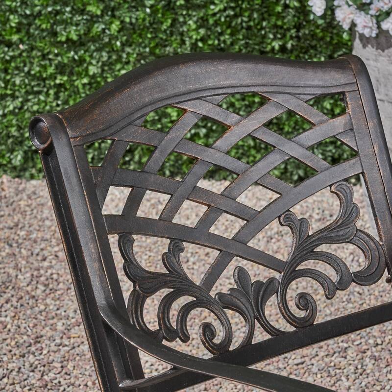 Phoenix Outdoor 6-Seater Cast Aluminum Dining Set with Expandable Table by Christopher Knight Home