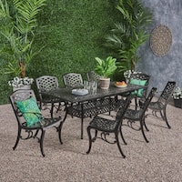 Phoenix Outdoor 8-Seater Cast Aluminum Dining Set with Expandable Table by Christopher Knight Home