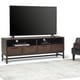 preview thumbnail 1 of 10, WYNDENHALL Devlin Solid Hardwood 60 inch Wide Modern Industrial TV Media Stand in Walnut Brown For TVs up to 65 inches Walnut Brown