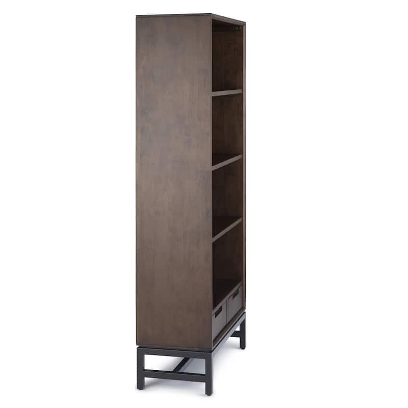 WYNDENHALL Devlin SOLID HARDWOOD and Metal 66x30 inch Rectangle Industrial Bookcase - 30"w x 14"d x 66" h