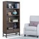 preview thumbnail 1 of 22, WYNDENHALL Devlin SOLID HARDWOOD and Metal 66x30 inch Rectangle Industrial Bookcase - 30"w x 14"d x 66" h Walnut Brown
