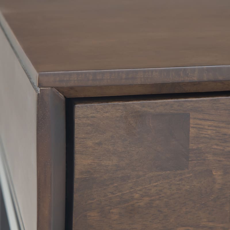 WYNDENHALL Devlin SOLID HARDWOOD and Metal 54 inch Wide Industrial Wide Console Table in Walnut Brown - 54"W x 16" D x 30" H