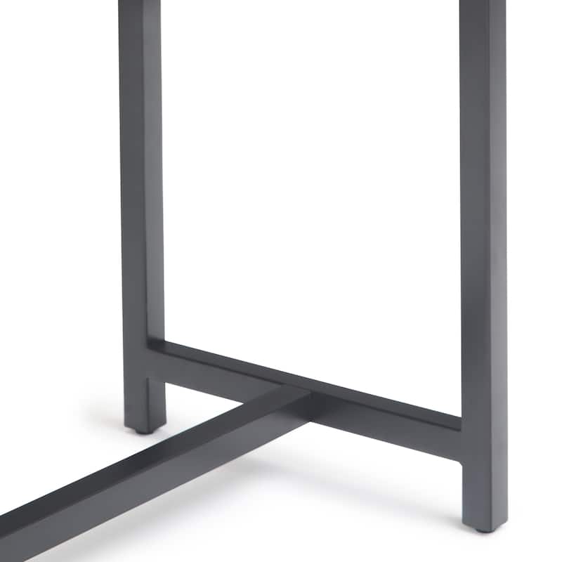 WYNDENHALL Devlin SOLID HARDWOOD and Metal 54 inch Wide Industrial Wide Console Table in Walnut Brown - 54"W x 16" D x 30" H