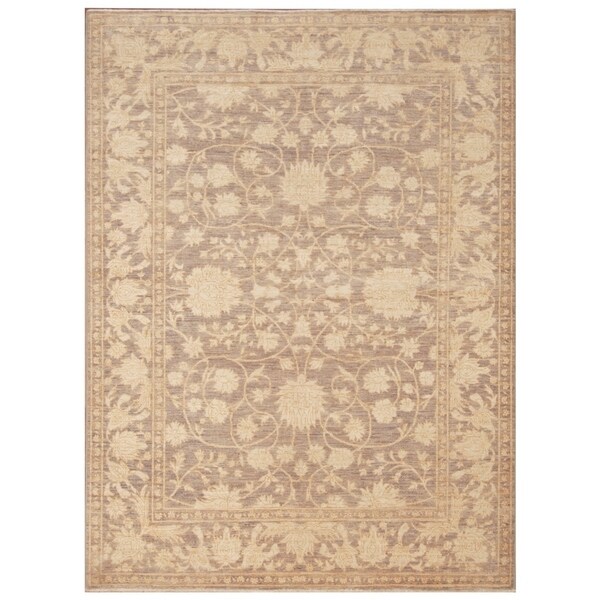 Handmade Vegetable Dye Oushak Wool Rug (Afghanistan) - 4'10 x 6'7