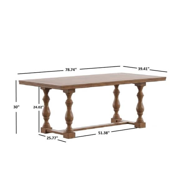 Eleanor 78-inch Oak Dining Table with Turned Leg Trestle Base by ...