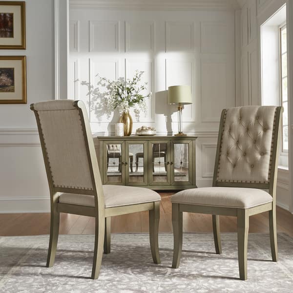 Maizy Beige Tufted Nailhead Dining Chairs Set Of 2 By Inspire Q Artisan On Sale Overstock 25982808