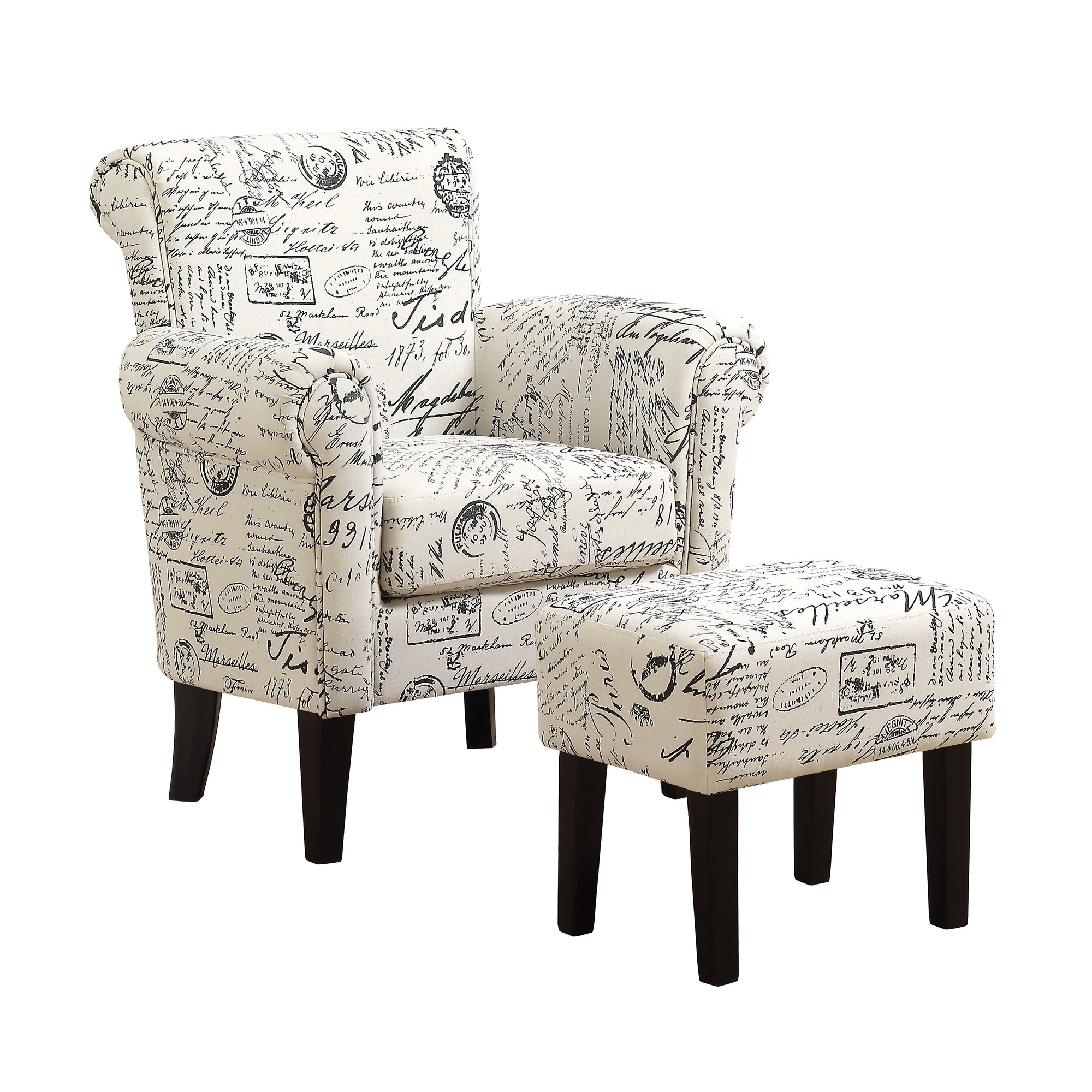 Accent Chair 2Pcs Set Vintage French Fabric Aeea2739 F483 468d 873e B7ef2bb14eb6 