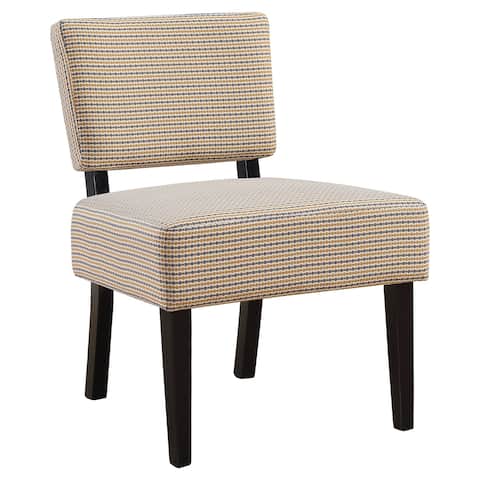 Accent Chair - Gold / Grey Abstract Dot Fabric