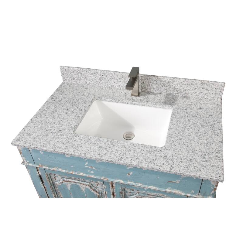 36" Benton Collection Litchfield Rustic Light Blue Bathroom Vanity