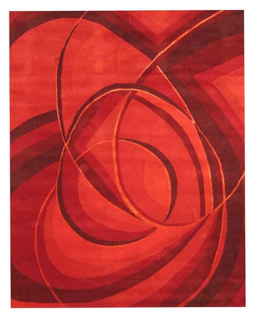 EORC Hand-tufted Wool Red Red Mina Rug (7'9 x 9'9) - 7'9" x 9'9"