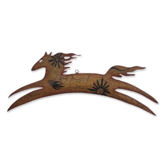 Cave Art Pony Iron Wall Adornment - Iron wall adornment, 'Cave Art Pony' (Mexico)