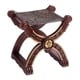 preview thumbnail 3 of 5, Handmade Baroque Claw Foot Leather and Wood Accent Stool (Peru)