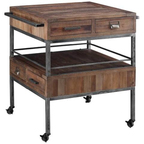 Swanson Mid Century Metal/ Wood Trolley Bar Cart