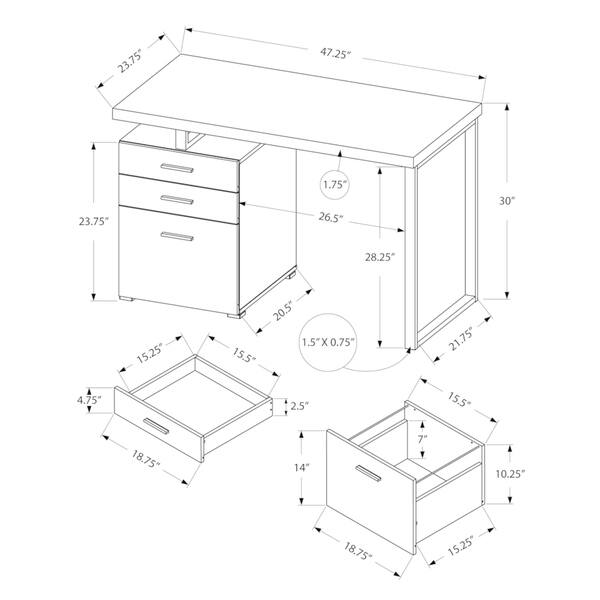 Computer Desk, Home Office, Laptop, Left, Right Setup, Storage Drawers