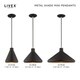 preview thumbnail 5 of 24, Livex Lighting Metal Cone Shade 1-Light Mini Pendant - 7"Dia. x 14"-75"Adj. H - 7"Dia. x 14"-75"Adj. H