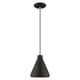 preview thumbnail 2 of 24, Livex Lighting Metal Cone Shade 1-Light Mini Pendant - 7"Dia. x 14"-75"Adj. H - 7"Dia. x 14"-75"Adj. H