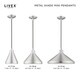 preview thumbnail 15 of 24, Livex Lighting Metal Cone Shade 1-Light Mini Pendant - 7"Dia. x 14"-75"Adj. H - 7"Dia. x 14"-75"Adj. H