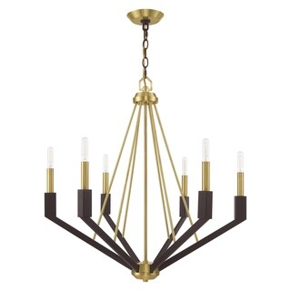 Livex Lighting Beckett 6-Light Chandelier - 26"Dia. x 27"H (Satin Brass) - Chandeliers For Bedrooms by Overstock.com