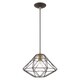preview thumbnail 11 of 35, Livex Lighting Geometric Shade 1-Light Mini Pendant - 13.5"Dia. x 13"-75"Adj. H