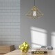 preview thumbnail 12 of 35, Livex Lighting Geometric Shade 1-Light Mini Pendant - 13.5"Dia. x 13"-75"Adj. H